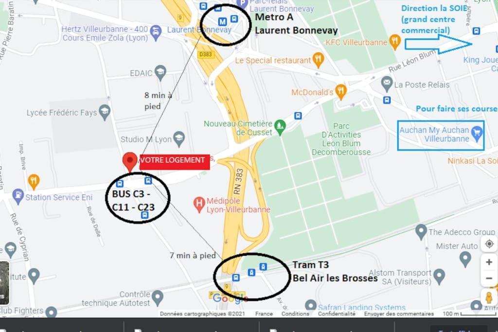 Appartement Renove Pour 6 Avec Parking 빌뢰르반 외부 사진